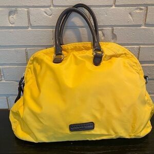 LIEBESKIND Berlin Yellow Adriana Large Nylon Leather Bag Sporty Satchel Purse